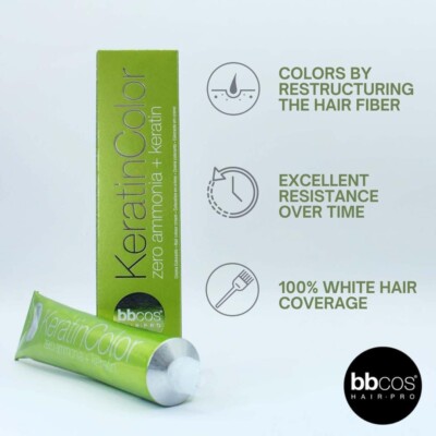 bbCOS KERATIN COLOR 5/00 Hair Color  Cream With Zero Ammonia ~ 3.4 oz.!!