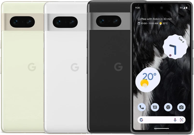 Google Pixel 7 - 128GB - Black White Lemongrass - Factory Unlocked - Very Good