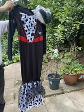 Ladies Cruella Deville Dress & Wig Size Medium 12-14