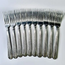 10 Vintage Oneida Unity USA Stainless Flatware 18/10 Set Community FORK 7.75"