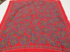 Frayed Edge Paisley Polyester Scarf made in Italy 31" square