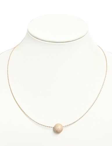 14K ROSÉGOLD MILOR ITALIEN SCHWEBENDE STRUKTURIERTE KUGEL PERLENKRAGEN GEFLOCHTENE HALSKETTE 18" - Bild 4 von 10