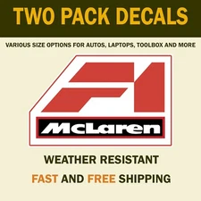 McLaren Decal Sticker  F1 Racing Weather Resistant Two Pack Formula One