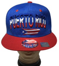 PUERTO RICO MAP FLAG 3D Embroidery Snapback Adjustable Baseball Cap Hat LOT 1-12
