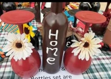 Wine Bottle and Wine cups decorated 