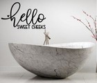 Hello Sweet Cheeks VINYL WALL DECAL Lettering Funny Bathroom Sticker Farmhouse