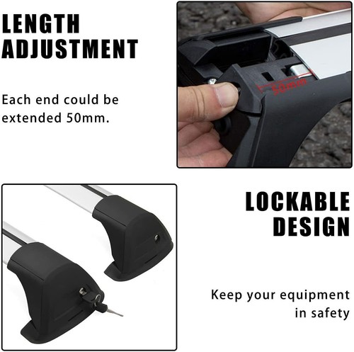 Lockable Roof Rack Cross Bar Cargo Carrier Fits for Defender 2D 4D 110 2020-2026 - Picture 4 of 9
