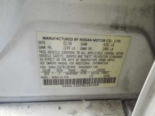 Chassis ECM Transmission Under Front Console 4 Cylinder Fits 06 ALTIMA 163840 - Foto 7 di 9