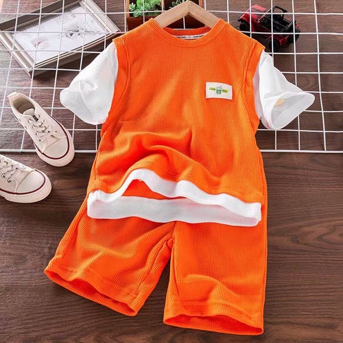 Summer Suit Short Sleeve T-shirt +shorts 2pc Sports Casual Outfits Clothing Sets - Picture 4 of 15