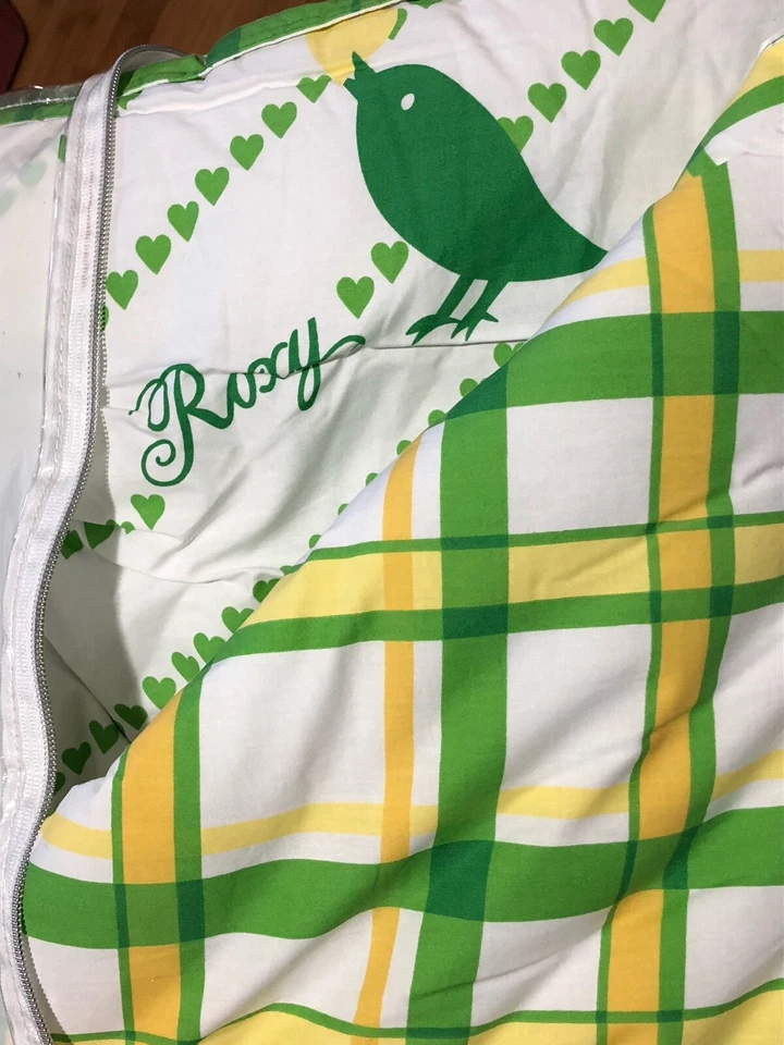 Juego de edredón doble a cuadros Roxy Birdy 66" x 86" y almohada estándar falso nuevo en paquete / nuevo en caja Foto 3 de 4