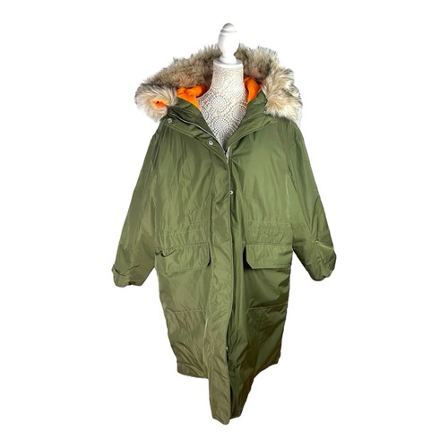River Island Plus Khaki Green Padded Puffer Jacket Hooded Women’s UK Size 22 - Picture 7 of 12