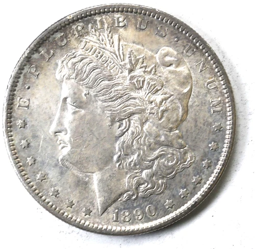 1890 S $1 Morgan Silver One Dollar Beard Lamination Error AU