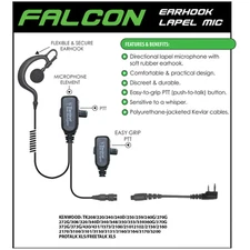 Tactical Ear Gadgets FALCON QR Headset for Kenwood NX TK 2-Way Radios (See List)