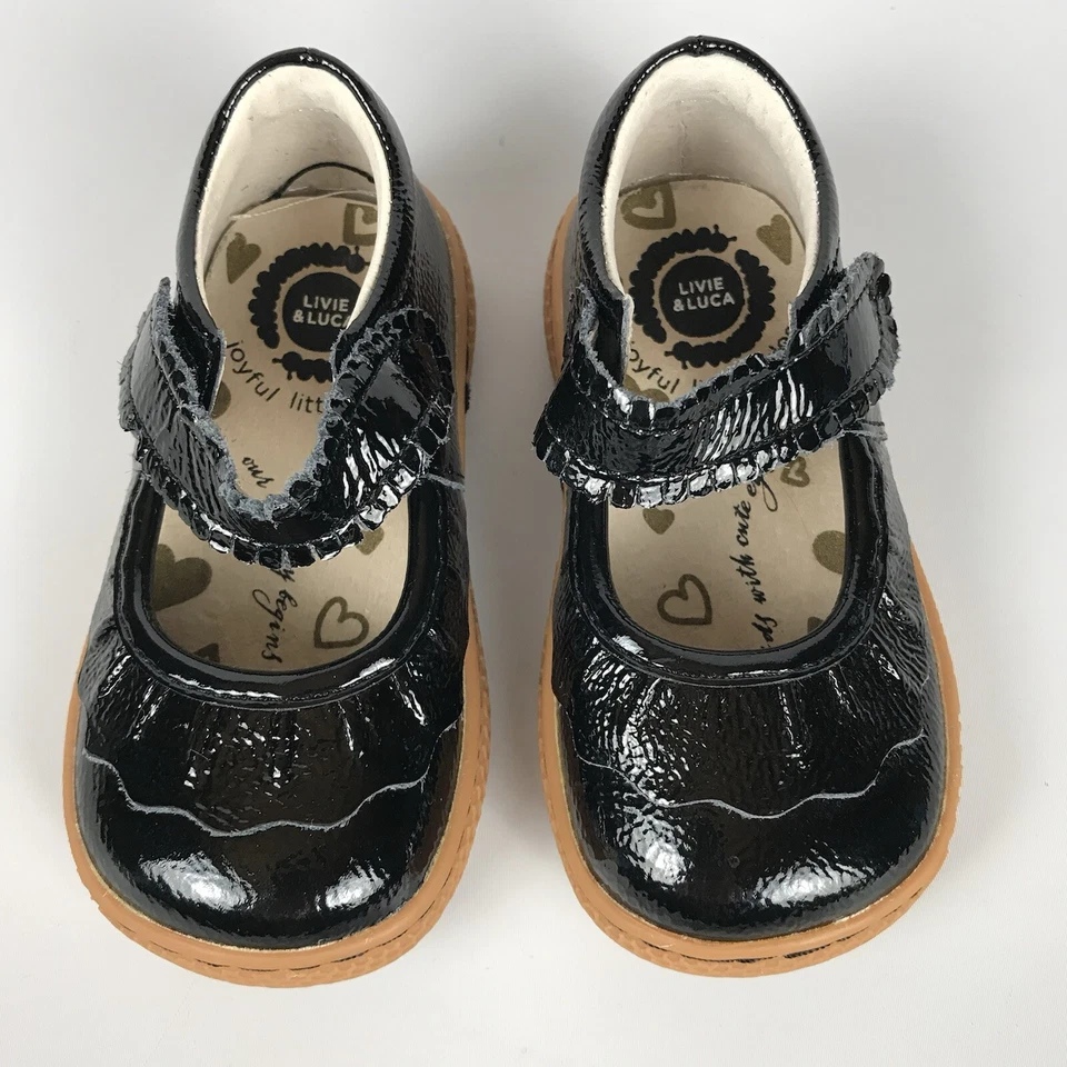 Sapatos Livie & Luca Mary Jane - Criança Menina Tamanho 6 - Couro Patente Preto - Imagem 3 de 4
