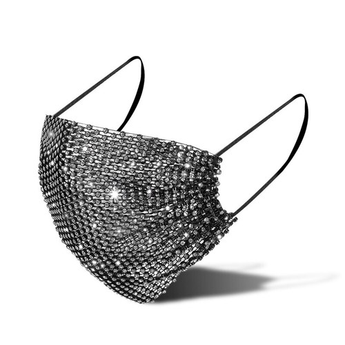 Women Fashion Face Mask With Rhinestone Elastic Reusable Washable Christmas Mask - Imagen 20 de 21