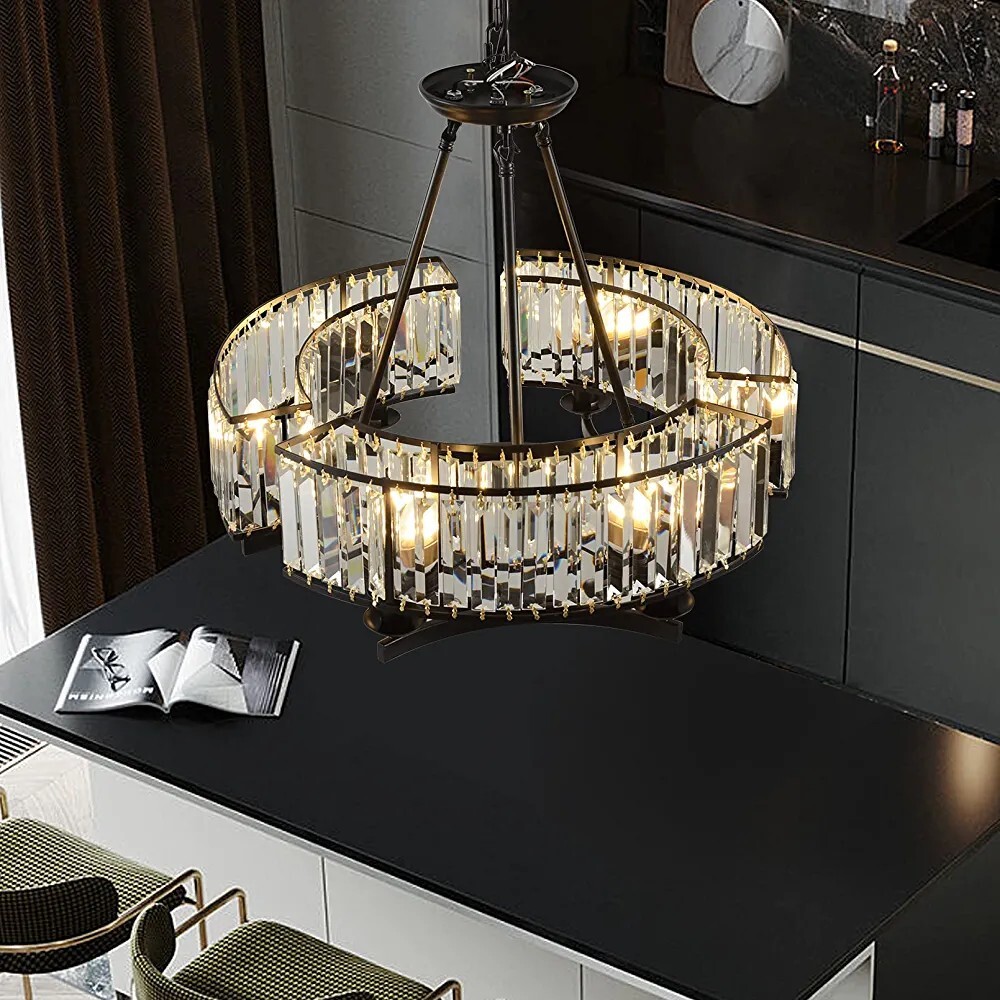 Plug In Chandelier 6-Light Crystal Chandelier - 23.6\, image size:1000x1000