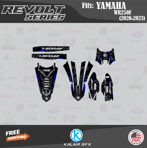 Kit Gráficos para Yamaha WR250F 2020 2021 2022 2023 Revolt - AZUL - Imagen 3 de 6