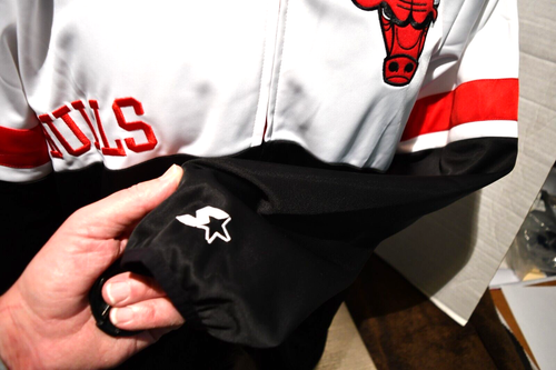 Chaqueta de Pista Rompevientos Starter Para Hombre LG Chicago Bulls con Cremallera Completa Nueva con Etiquetas Blanca/Negra - Imagen 6 de 9