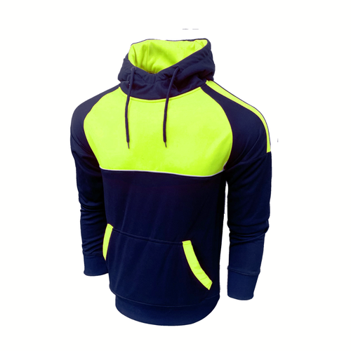 Hi Vis Hoodie Work Safety Jumper Reflective Men Fleece Top Sports Jacket Apparel - Picture 11 of 30