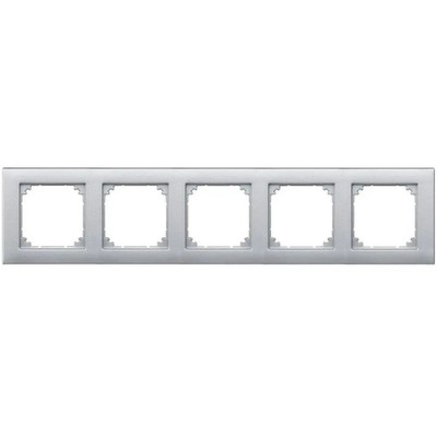 MERTEN 486560 M-PLAN System M Farbe aluminium, Abdeck-Rahmen 5-fach