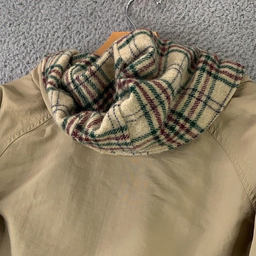 Vintage Lands End Jacket Mens Large Beige Parka Wool Lined Hooded Chore Coat USA - Picture 14 of 16