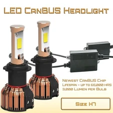 Pure White LED Head Light Conversion Kit - H7 Low Beam Bulbs - 6000K