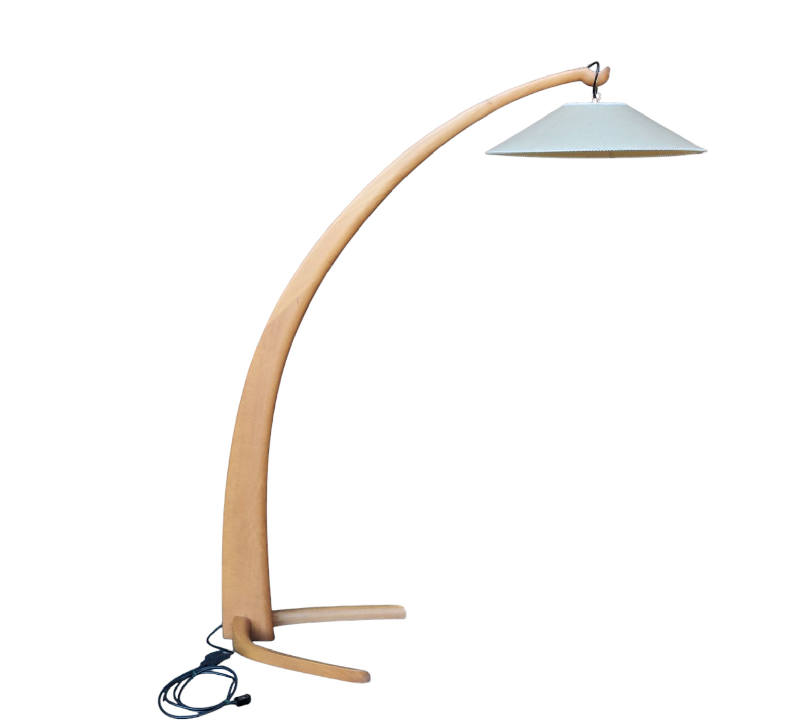 Lampada da terra ad Arco design vintage anni 50/60 legno di faggio - bella