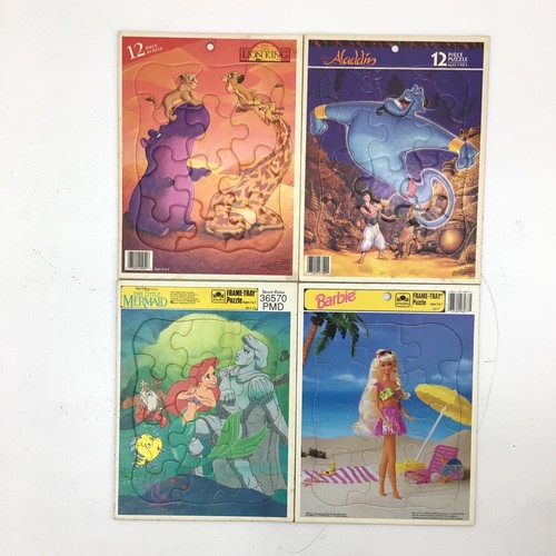 9 FRAME TRAY Puzzle Lot, Disney, Barbie, Little Mermaid, Lion king, Aladdin ETC - Picture 2 of 4