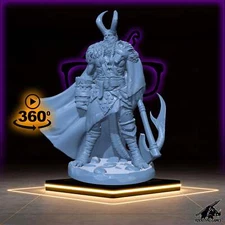 Tiefling Barbarian | Half Devil Fighter miniature for Tabletop games like D&D an