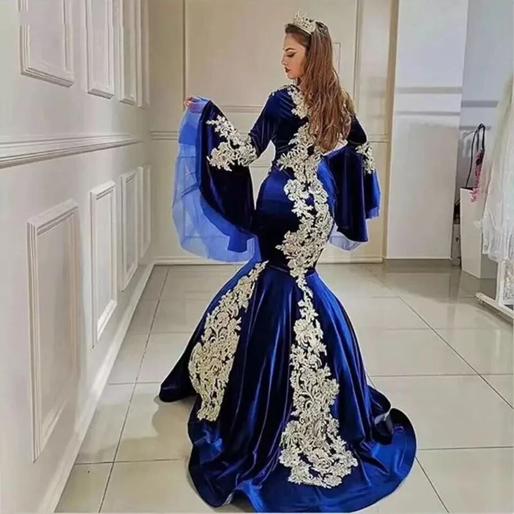 royal blue mermaid prom dress