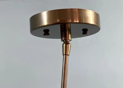 2 Light Curved Shade Elegant Brass Ceiling Light Double Shade Linear Chandelier - Picture 6 of 8