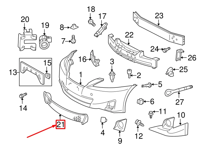 LEXUS IS XE20 Frontstoßstange Unterer Kühlergrill 5311353030 53113  