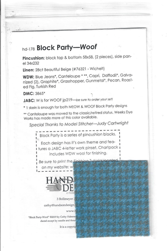 Woof Hands on Design Block Party Dogs Pincushion Cross Stitch Chart - Picture 2 of 2