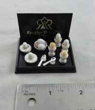 1:12th Hard Boiled Eggs Dish Set Miniature Dollhouses Reutter Porcelain R1.324/8