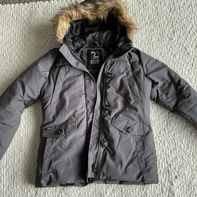 Women s River Edge Goose Down Winter Coat Size Medium Gray Faux Fur