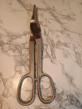 VINTAGE CRESCENT T-412 13" TIN SNIPS METAL SHEARS GREAT CONDITION!!