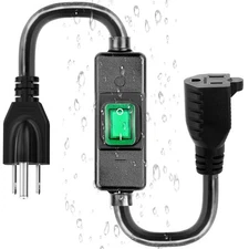 3-Prong Outdoor Waterproof Extension Switch Cord, in-Line On/Off Switch Exten...