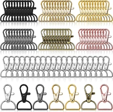 Swivel Clasp Hooks,  80Pcs Key Chain Clip Hooks, D Ring Clip Lanyard Hardware fo