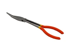 11" Bent Needle Nose Pliers S-Curve Long Reach Precision Grip Tool