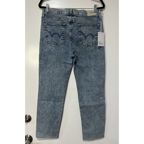 Pantalones de mezclilla Edwin Bree pierna recta cósmicos cintura alta dobladillo crudo talla 31 nuevos con etiquetas hasta el tobillo - Imagen 6 de 10