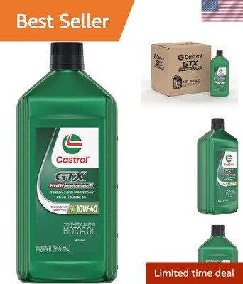 GTX High Mileage 10W-40 Synthetic Motor Oil, 6 Quart Pack for Maximum Protection