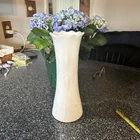 Vtg Atomic Vase MCM O. Brody Milk Glass Star Burst Ruffled Edge Vase 10.5”