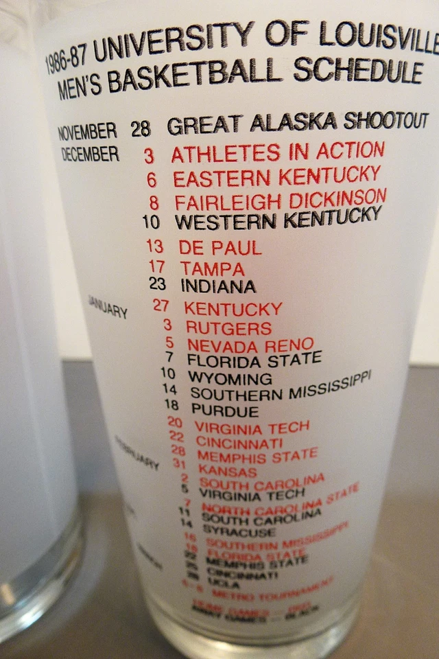 2 件路易斯维尔红雀队篮球眼镜,85/86 & 86/87 NCAA 冠军,全新无标签 — 第 4/4 张图片