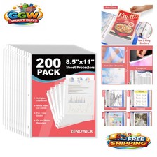 200 Pack Sheet Protectors 8.5 x 11 Clear Top Loading Polypropylene for 3 Ring