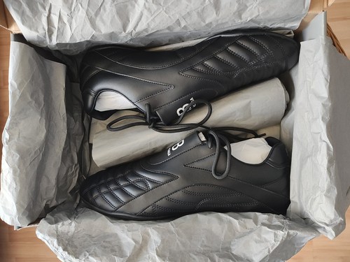 SNEAKER BALENCIAGA ZEN UK 8 EU 42 TUTTO NERO BIANCO LOGO PELLE OPACA - Foto 16 di 17