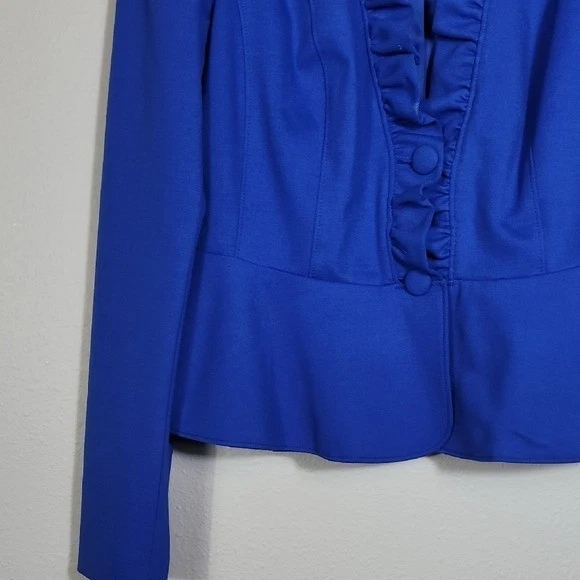 Blazer INC Mujer Elástico Volantes Talla M Azul Real Botón Peplum Forrado Oficina Foto 3 de 4