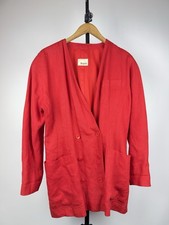 80s Vintage Bogner Red Linen Blazer Made in West Germany Women s M Size