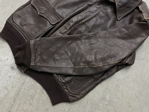 Vintage Original ANJ-3 Leather Flight Jacket Goatskin 1940s 48 A-2 US Navy USAAF - Picture 10 of 19