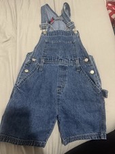 Carters boys Denim Shortalls Blue Cotton Size 4 Casual Classic Pockets