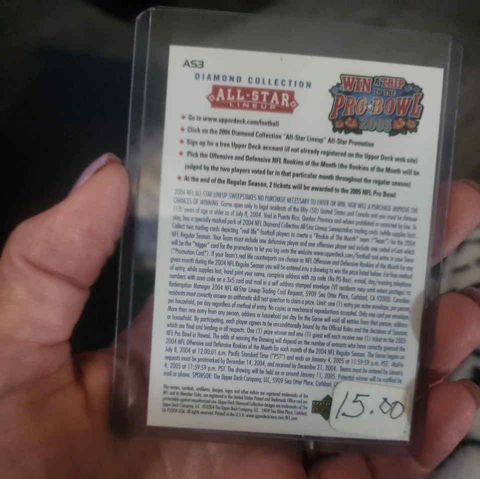 2004 Upper Deck 钻石系列全明星阵容 Ben Roethlisberger 钢人队 — 第 2/2 张图片